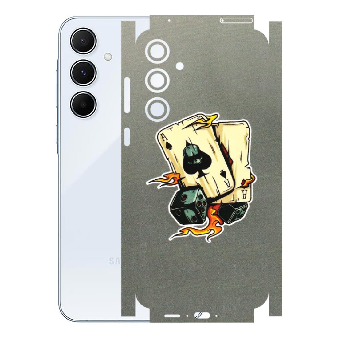 Samsung A/S Series Phone Skins (All Models) - Grey Cards Of Ace - 3D Embossed Finish (L-77) Samsung Galaxy A55 (5G)