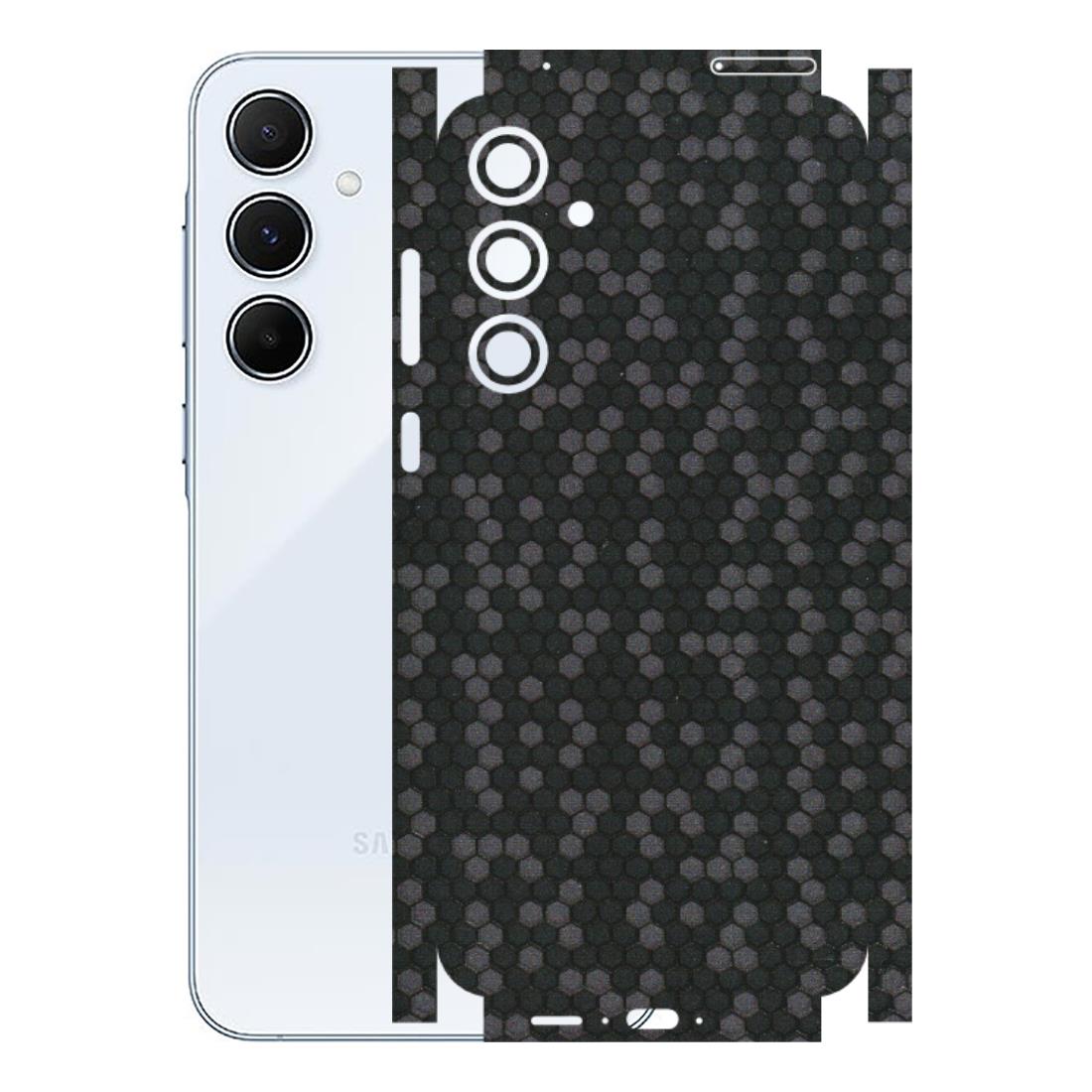 Samsung A/S Series Phone Skins (All Models) - Black Grey Honeycomb Sober - 3D Embossed Finish (L-85) Samsung Galaxy A55 (5G)