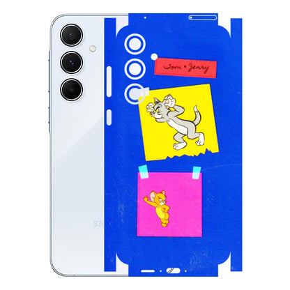 Samsung A/S Series Phone Skins (All Models) - Tom N Jerry Sticky Notes - 3D Embossed Finish (L-88) Samsung Galaxy A55 (5G)