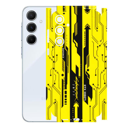 Samsung A/S Series Phone Skins (All Models) - Yellow Cyberpunk - 3D Embossed Finish (L-93) Samsung Galaxy A55 (5G)