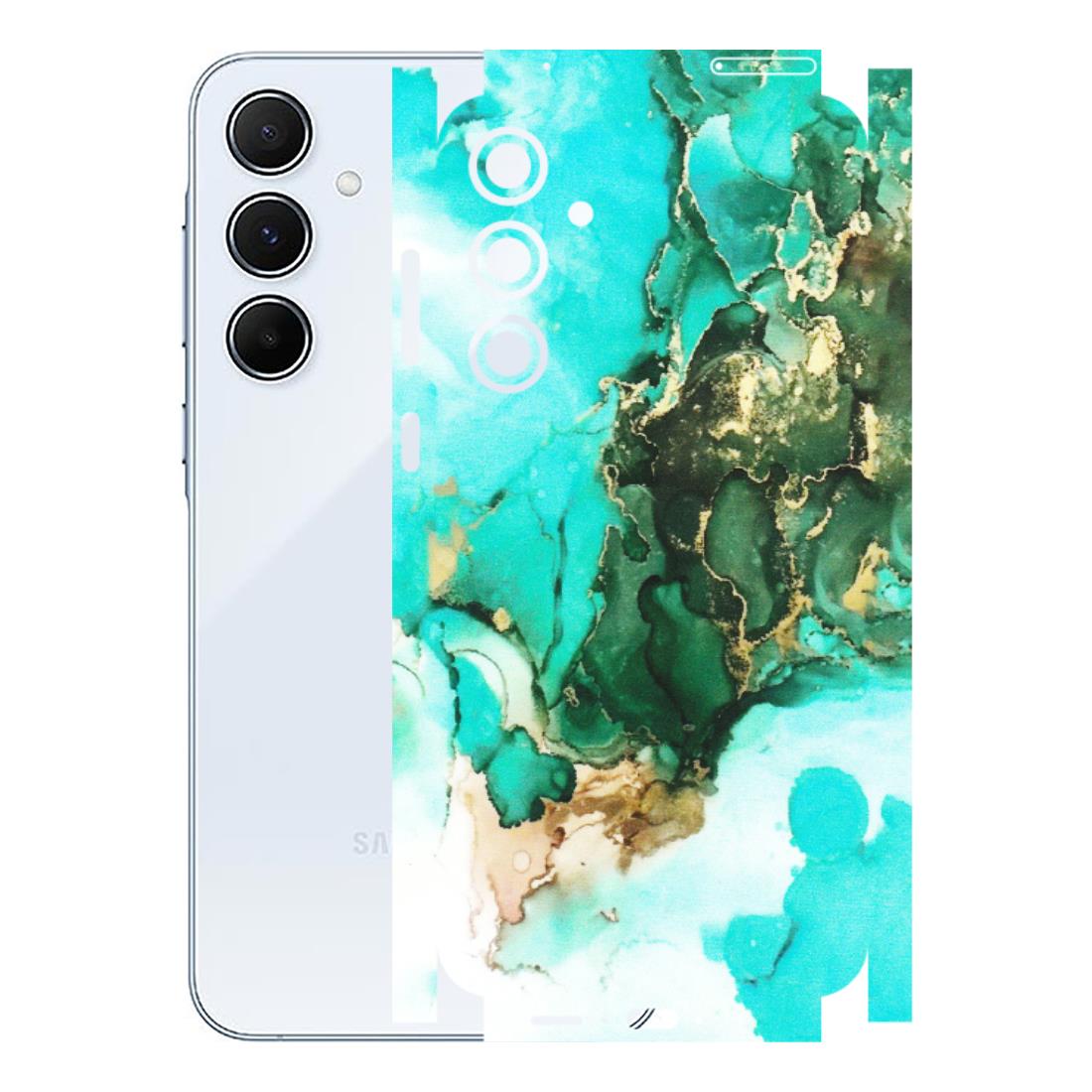 Samsung A/S Series Phone Skins (All Models) - The Blue Gold Marble - Matte Finish (M-124) Samsung Galaxy A55 (5G)