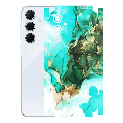 Samsung A/S Series Phone Skins (All Models) - The Blue Gold Marble - Matte Finish (M-124) Samsung Galaxy A55 (5G)