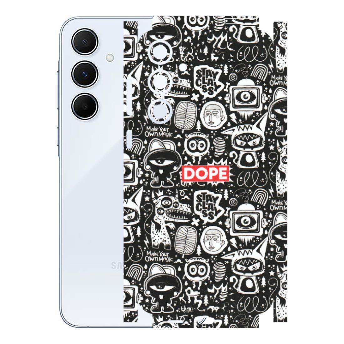 Samsung A/S Series Phone Skins (All Models) - Dope Stay Classy Black Doodles - Matte Finish (M-126) Samsung Galaxy A55 (5G)