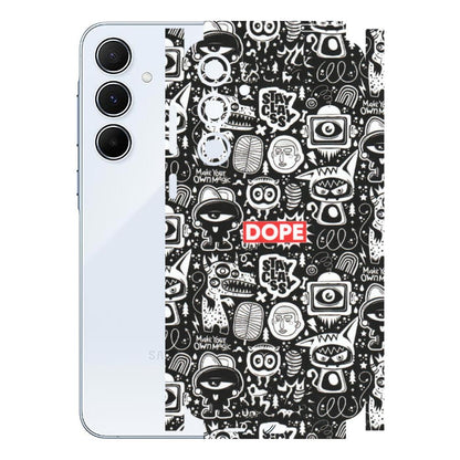 Samsung A/S Series Phone Skins (All Models) - Dope Stay Classy Black Doodles - Matte Finish (M-126) Samsung Galaxy A55 (5G)