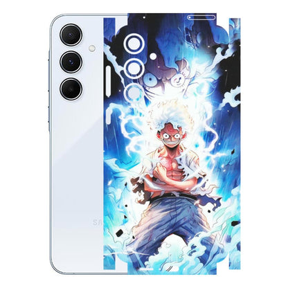 Samsung A/S Series Phone Skins (All Models) - Blue Thunder Luffy Anime - Matte Finish (M-132) Samsung Galaxy A55 (5G)