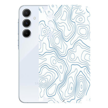 Samsung A/S Series Phone Skins (All Models) - Blue And White Swirls - Matte Finish (M-139) Samsung Galaxy A55 (5G)