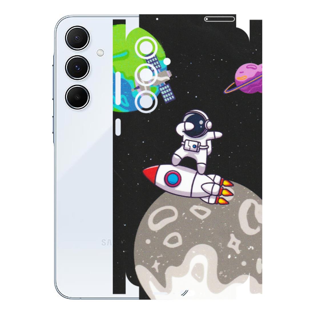Samsung A/S Series Phone Skins (All Models) - Astronaut Vibing Toon Running - Matte Finish (M-39) Samsung Galaxy A55 (5G)