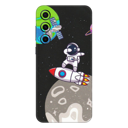 Samsung A/S Series Phone Skins (All Models) - Astronaut Vibing Toon Running - Matte Finish (M-39) Samsung Galaxy A55 (5G)