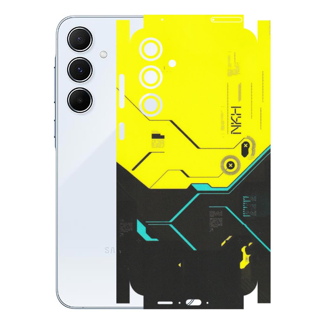 Samsung A/S Series Phone Skins (All Models) - Black Yellow Technica - Matte Finish (M-53) Samsung Galaxy A55 (5G)
