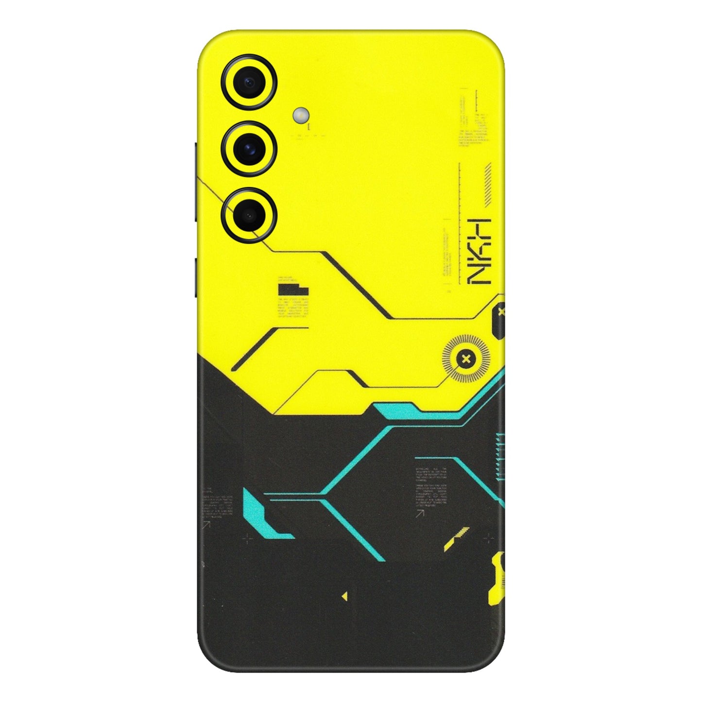 Samsung A/S Series Phone Skins (All Models) - Black Yellow Technica - Matte Finish (M-53) Samsung Galaxy A55 (5G)