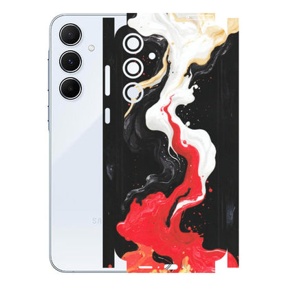 Samsung A/S Series Phone Skins (All Models) - Black Red White Paint Splash Fusion - Matte Finish (M-56) Samsung Galaxy A55 (5G)