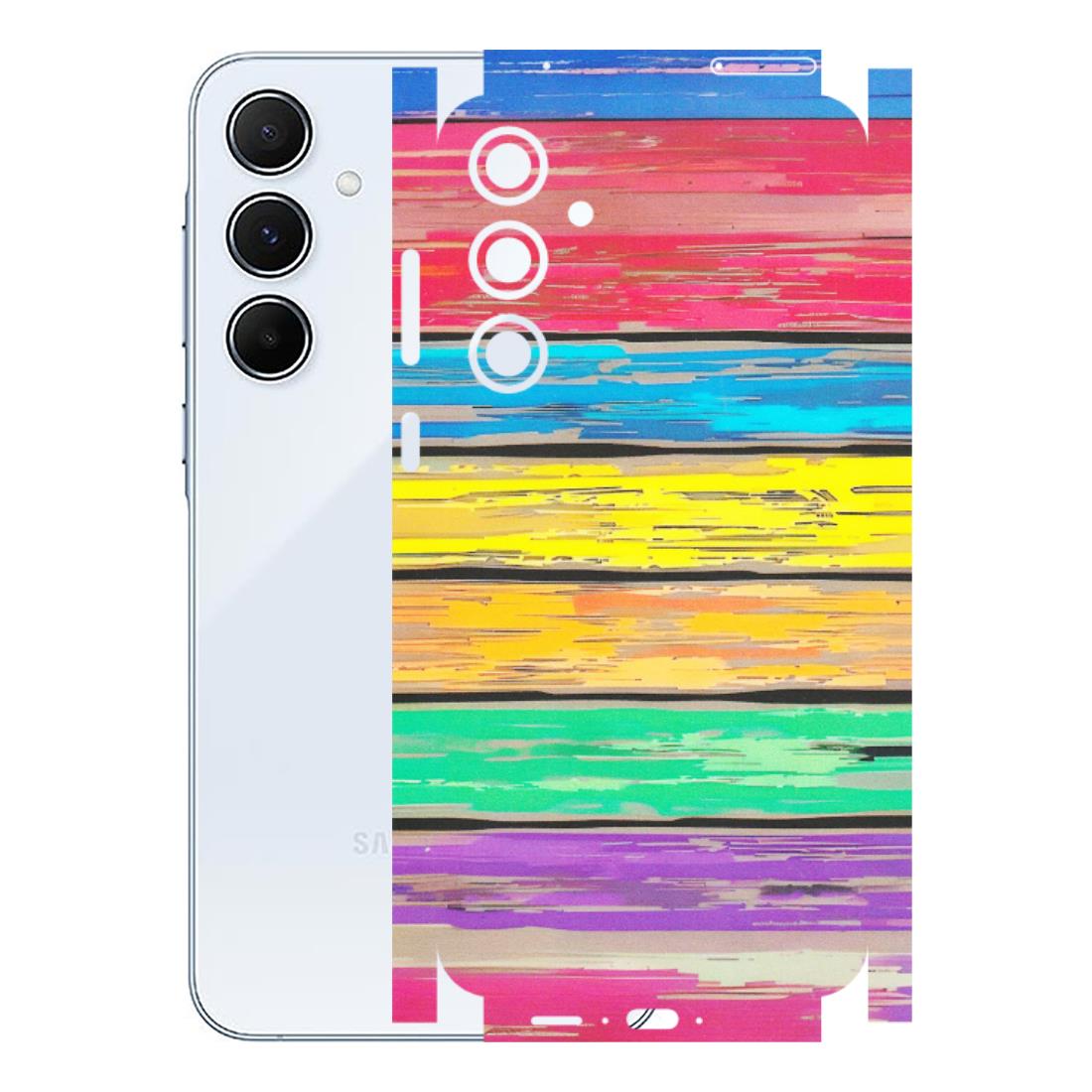 Samsung A/S Series Phone Skins (All Models) - Multi Colour Wooden Wall - Matte Finish (M-96) Samsung Galaxy A55 (5G)