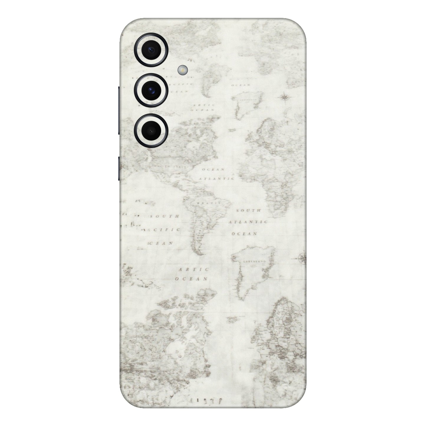 Samsung A/S Series Phone Skins (All Models) - World Travel Map - Transparent Finish (T-04) Samsung Galaxy A55 (5G)