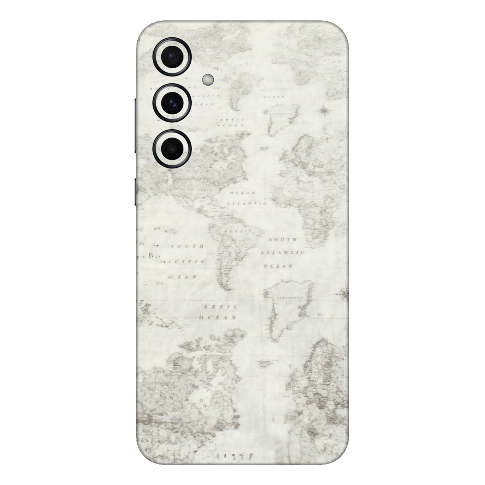 Samsung A/S Series Phone Skins (All Models) - World Travel Map - Transparent Finish (T-04) Samsung Galaxy A55 (5G)