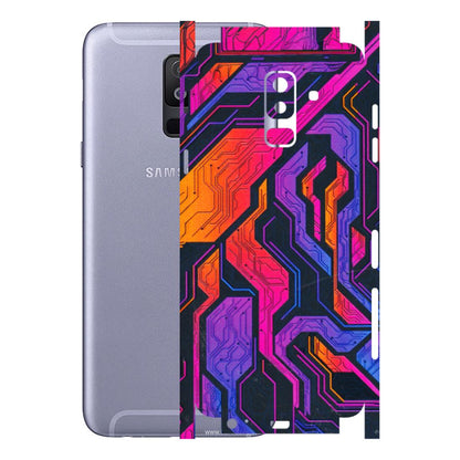 Samsung A/S Series Phone Skins (All Models) - Tech Circuits Futuristic - 3D Embossed Finish (L-07) Samsung Galaxy A6 Plus 2018