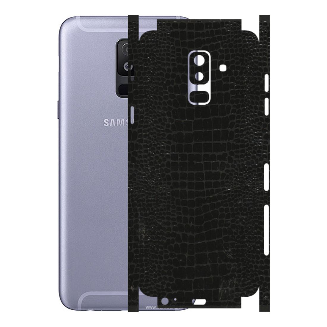 Samsung A/S Series Phone Skins (All Models) - Snake Leather Black - 3D Embossed Finish (L-107) Samsung Galaxy A6 Plus 2018