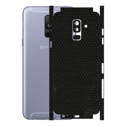 Samsung A/S Series Phone Skins (All Models) - Black honeycomb - 3D Embossed Finish (L-114) Samsung Galaxy A6 Plus 2018