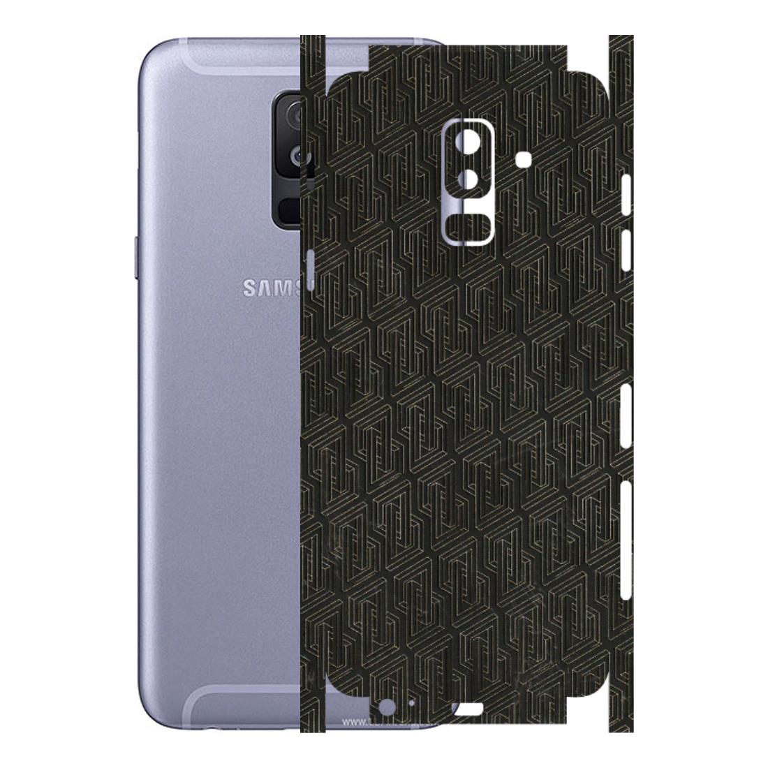 Samsung A/S Series Phone Skins (All Models) - Black Abstract Pattern - 3D Embossed Finish (L-117) Samsung Galaxy A6 Plus 2018