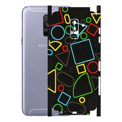 Samsung A/S Series Phone Skins (All Models) - Black Shapes - 3D Embossed Finish (L-131) Samsung Galaxy A6 Plus 2018