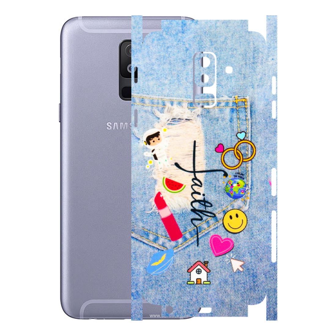 Samsung A/S Series Phone Skins (All Models) - Denim Jeans Pocket - 3D Embossed Finish (L-134) Samsung Galaxy A6 Plus 2018