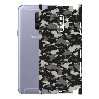 Samsung A/S Series Phone Skins (All Models) - Black/Grey Camoflaunge - 3D Embossed Finish (L-142) Samsung Galaxy A6 Plus 2018