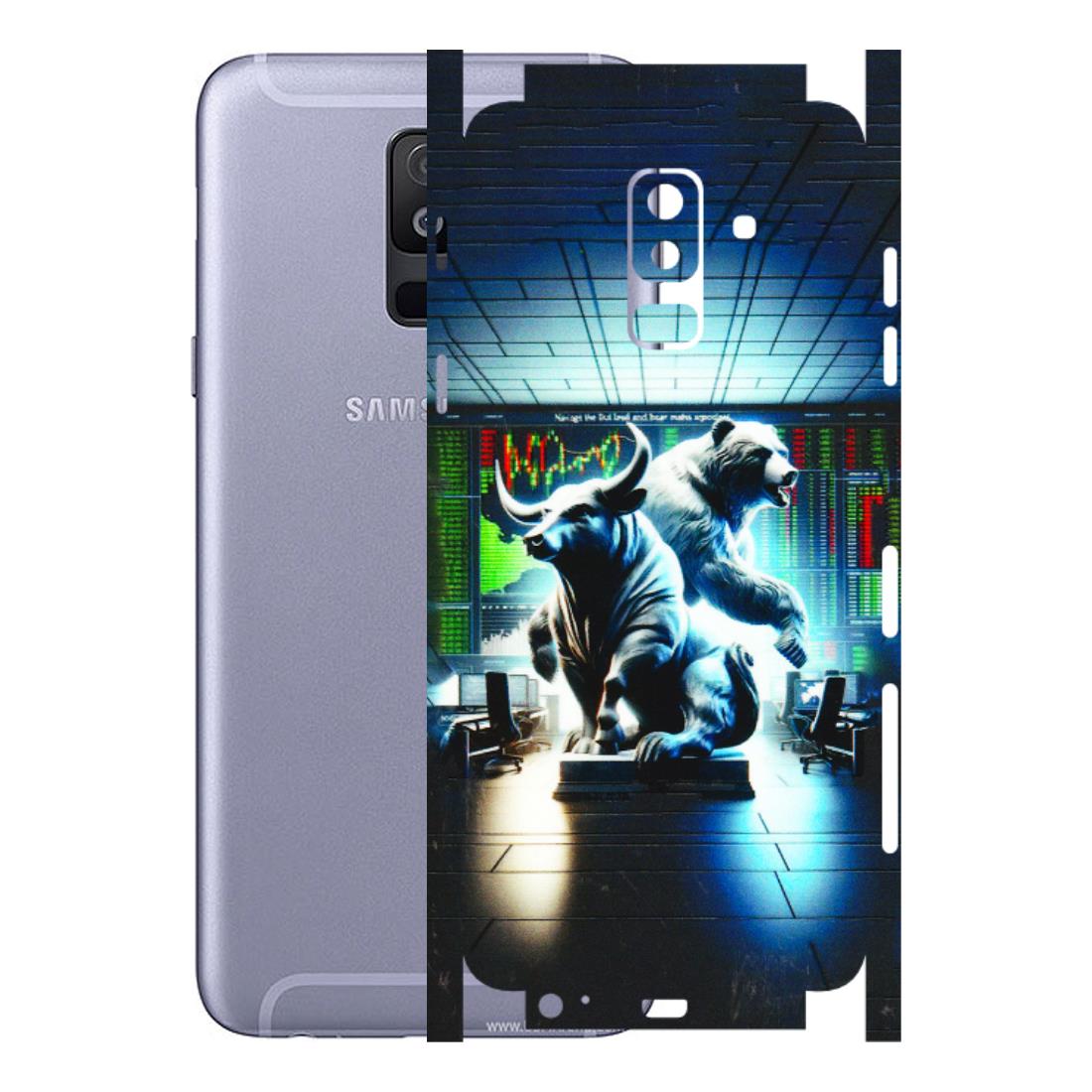 Samsung A/S Series Phone Skins (All Models) - Stock Market Sensex Bear vs Bulls - 3D Embossed Finish (L-15) Samsung Galaxy A6 Plus 2018