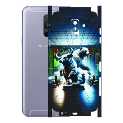 Samsung A/S Series Phone Skins (All Models) - Stock Market Sensex Bear vs Bulls - 3D Embossed Finish (L-15) Samsung Galaxy A6 Plus 2018