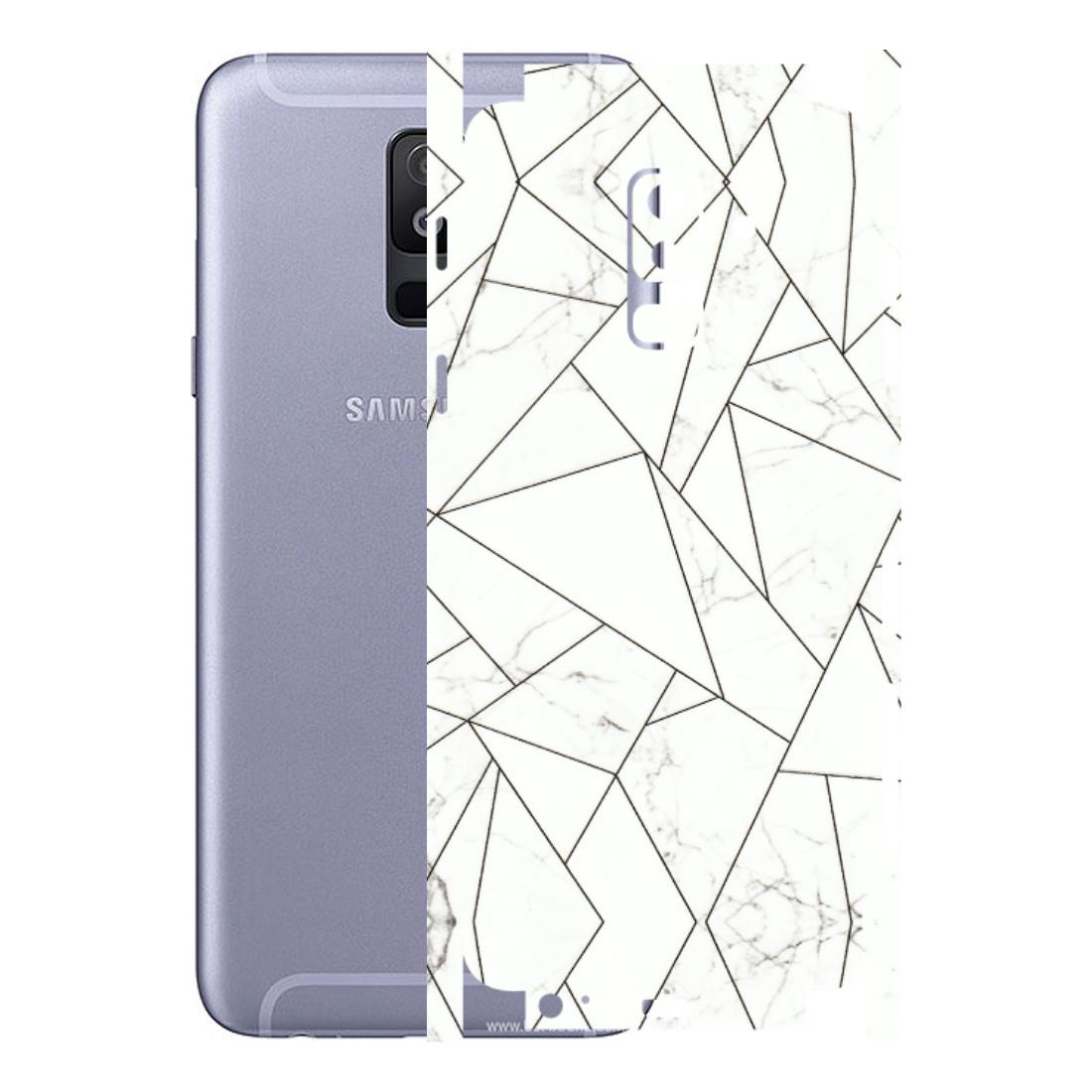 Samsung A/S Series Phone Skins (All Models) - Luxury White Marble Effect - 3D Embossed Finish (L-168) Samsung Galaxy A6 Plus 2018