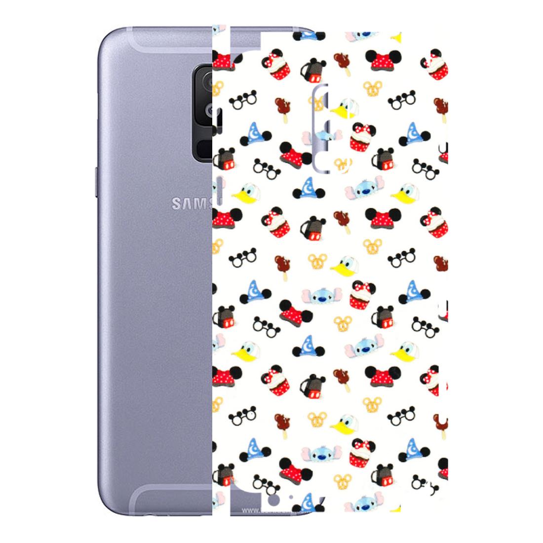Samsung A/S Series Phone Skins (All Models) - Minnie Mouse & Donald Doodles s - 3D Embossed Finish (L-194) Samsung Galaxy A6 Plus 2018