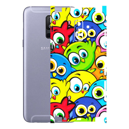 Samsung A/S Series Phone Skins (All Models) - Cute Fluffy Birds - 3D Embossed Finish (L-213) Samsung Galaxy A6 Plus 2018