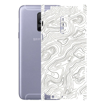 Samsung A/S Series Phone Skins (All Models) - White Black Swirls - 3D Embossed Finish (L-219) Samsung Galaxy A6 Plus 2018