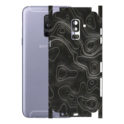 Samsung A/S Series Phone Skins (All Models) - Abstract White Line Map - 3D Embossed Finish (L-269) Samsung Galaxy A6 Plus 2018
