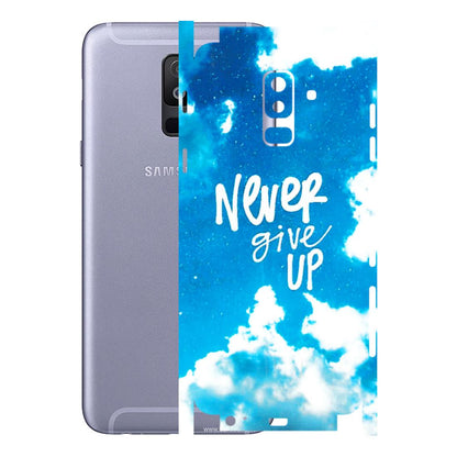 Samsung A/S Series Phone Skins (All Models) - Never Give Up - 3D Embossed Finish (L-279) Samsung Galaxy A6 Plus 2018