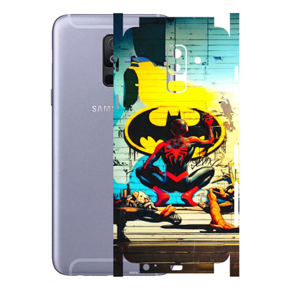 Samsung A/S Series Phone Skins (All Models) - New Spiderman Bat Logo - 3D Embossed Finish (L-309) Samsung Galaxy A6 Plus 2018