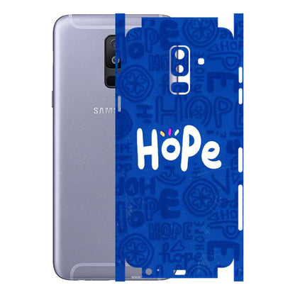 Samsung A/S Series Phone Skins (All Models) - Hope Doodles Blue - 3D Embossed Finish (L-43) Samsung Galaxy A6 Plus 2018