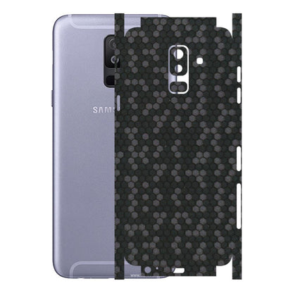Samsung A/S Series Phone Skins (All Models) - Black Grey Honeycomb Sober - 3D Embossed Finish (L-85) Samsung Galaxy A6 Plus 2018
