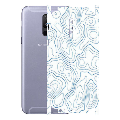 Samsung A/S Series Phone Skins (All Models) - Blue And White Swirls - Matte Finish (M-139) Samsung Galaxy A6 Plus 2018