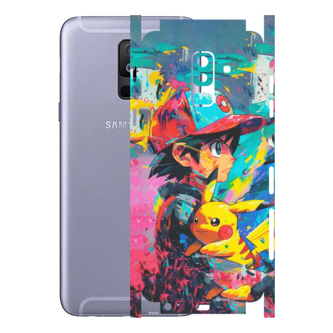 Samsung A/S Series Phone Skins (All Models) - Ash & Pikachu - Matte Finish (M-26) Samsung Galaxy A6 Plus 2018