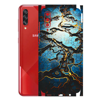 Samsung A/S Series Phone Skins (All Models) - Blue Gold Abstract - 3D Embossed Finish (L-11) Samsung Galaxy A70s