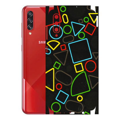 Samsung A/S Series Phone Skins (All Models) - Black Shapes - 3D Embossed Finish (L-131) Samsung Galaxy A70s