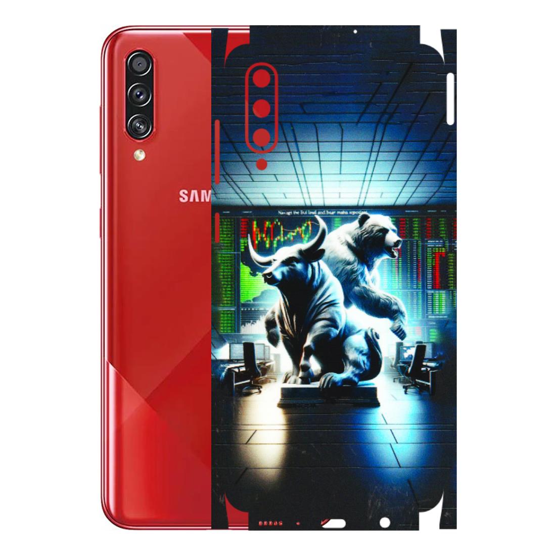 Samsung A/S Series Phone Skins (All Models) - Stock Market Sensex Bear vs Bulls - 3D Embossed Finish (L-15) Samsung Galaxy A70s