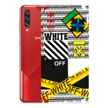Samsung A/S Series Phone Skins (All Models) - White Off Abstract - 3D Embossed Finish (L-172) Samsung Galaxy A70s