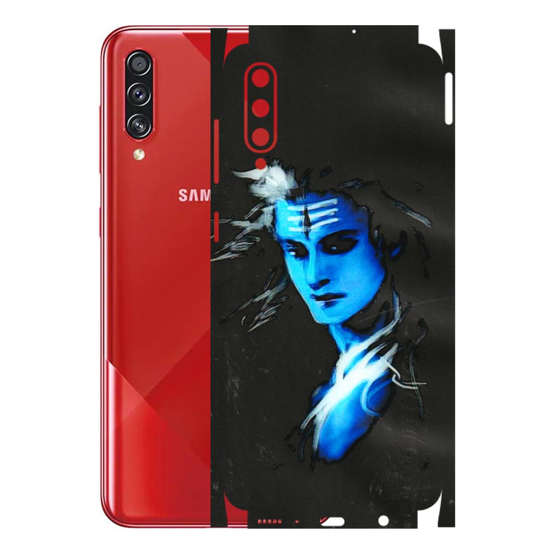 Samsung A/S Series Phone Skins (All Models) - Har Har Mahadev Blue/Black - 3D Embossed Finish (L-185) Samsung Galaxy A70s