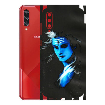 Samsung A/S Series Phone Skins (All Models) - Har Har Mahadev Blue/Black - 3D Embossed Finish (L-185) Samsung Galaxy A70s