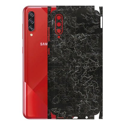 Samsung A/S Series Phone Skins (All Models) - Black map Texture - 3D Embossed Finish (L-201) Samsung Galaxy A70s