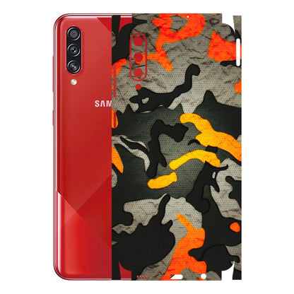 Samsung A/S Series Phone Skins (All Models) - Orange Camouflage - 3D Embossed Finish (L-204) Samsung Galaxy A70s