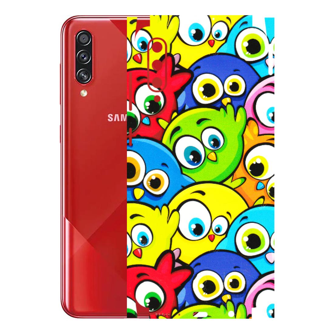 Samsung A/S Series Phone Skins (All Models) - Cute Fluffy Birds - 3D Embossed Finish (L-213) Samsung Galaxy A70s