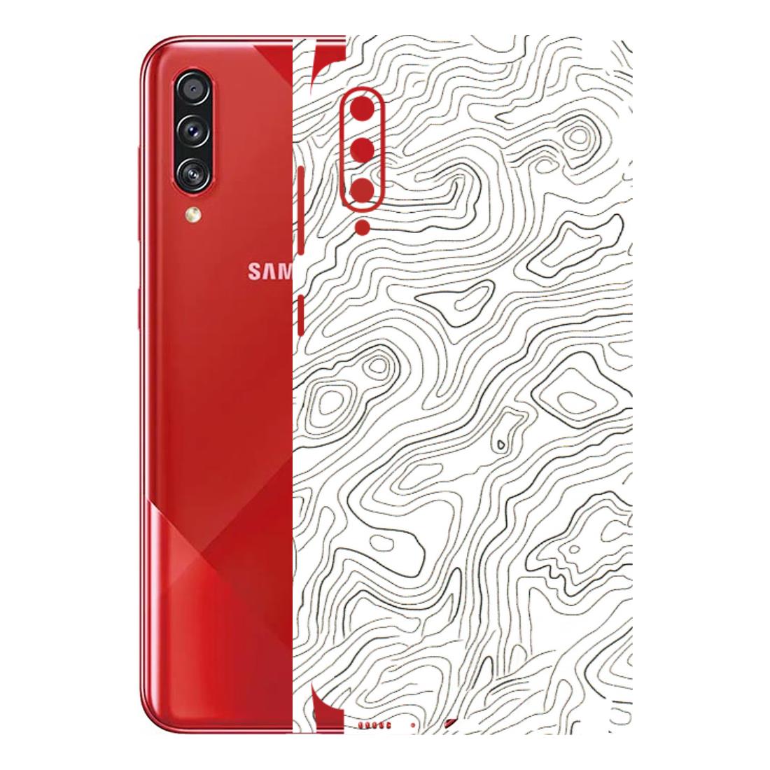 Samsung A/S Series Phone Skins (All Models) - White Black Swirls - 3D Embossed Finish (L-219) Samsung Galaxy A70s