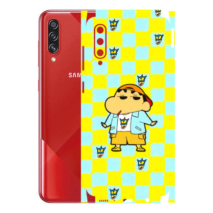 Samsung A/S Series Phone Skins (All Models) - Yellow Blue Shinchan Cute - 3D Embossed Finish (L-221) Samsung Galaxy A70s