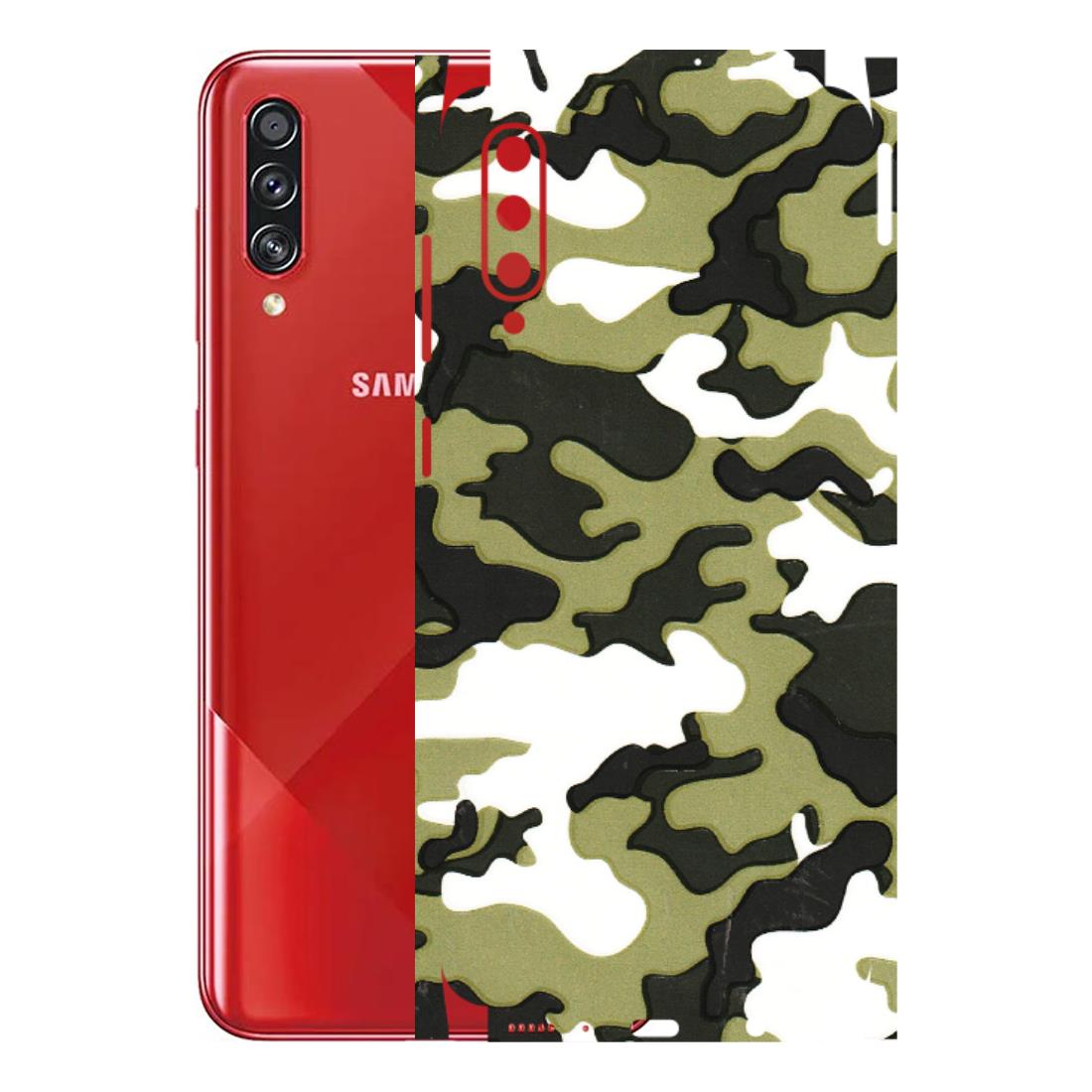 Samsung A/S Series Phone Skins (All Models) - Camouflages White And Green - 3D Embossed Finish (L-243) Samsung Galaxy A70s